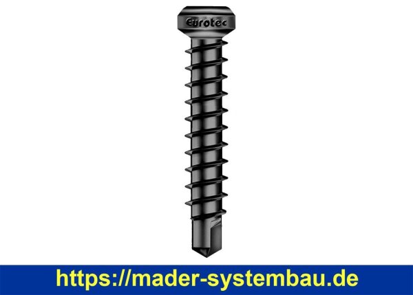 Eurotec Bohrschraube TX 20 5,0 x 30mm schwarz, inkl. Bit VE:100