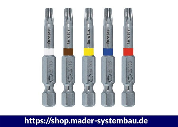 Eurotec Bit-Set 50 mm Edelstahl; TX 25 blau VE:20