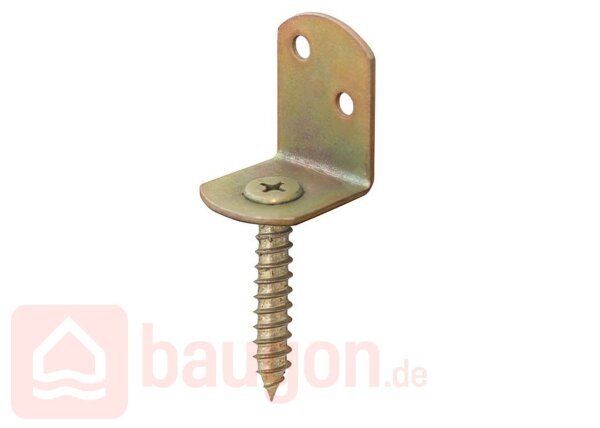 Eurotec Flechtzaunbeschlag L-Form; gelb verzinkt 83 x 27 x 34 x 36 t 2 mm VE:4