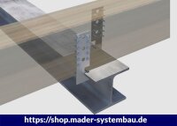 Eurotec T-Träger Anker 50 x 200 x 3,0 mm Stahl verzinkt VE:100