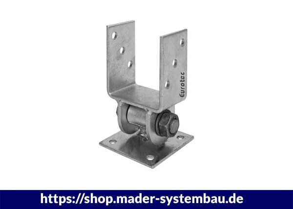 Eurotec U-Pfostenträger beweglich für Vierkantpfosten Gabelweite 91 mm VE:1