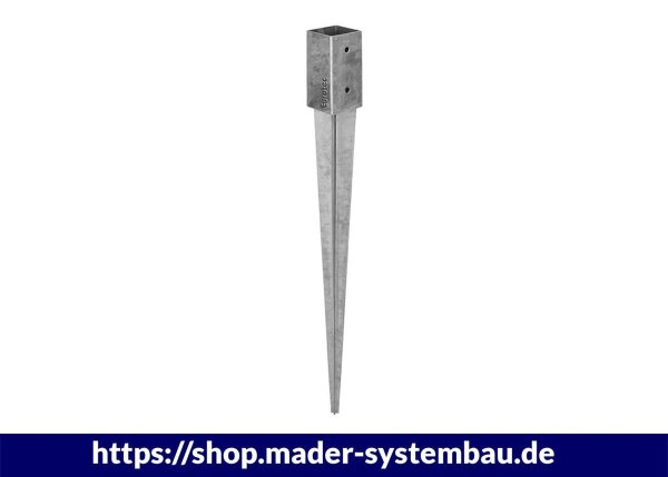 Eurotec Einschlagbodenhülse für Vierkantpfosten Pfostenaufn. 101 x 101 mm VE:1