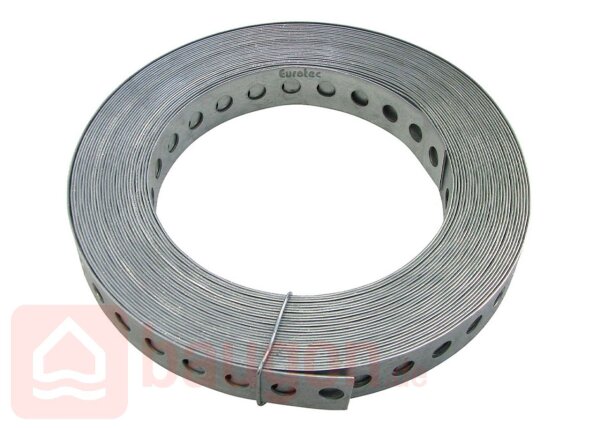 Eurotec Montagelochband verzinkt 10m Rolle Breite x Stärke(mm) 12 x 0,75 Loch: Ø5,0mm VE:5