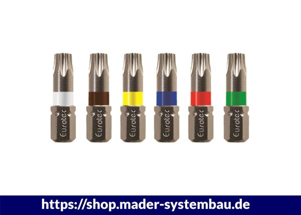Eurotec Bit-Set 25 mm; TX 20 gelb VE:10
