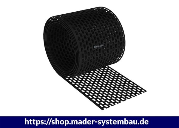 Eurotec Vogelschutzgitter/Lüftungsprofil 80 schwarz 80 mm x 5 m VE:24