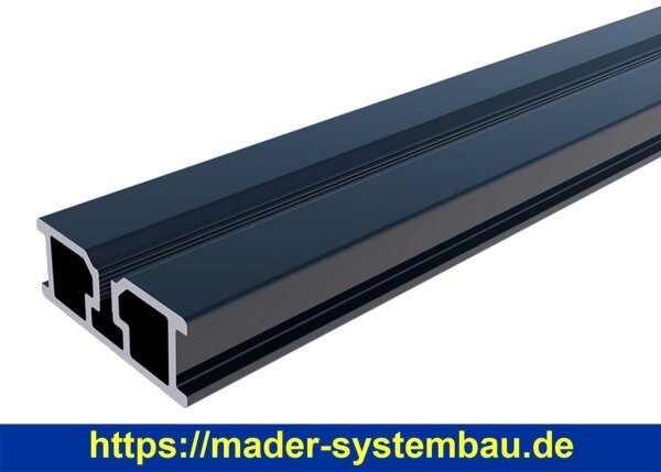 Eurotec TERRA Alu-Systemprofil H15 schwarz 39 x 15 x 1,65 x 4000 mm RAL 9005 VE:1