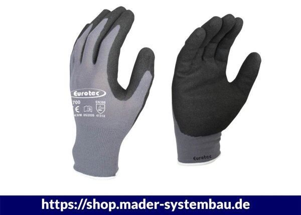 Eurotec Arbeitshandschuhe E700 XL Nässeschutz - AquaGrip VE:12
