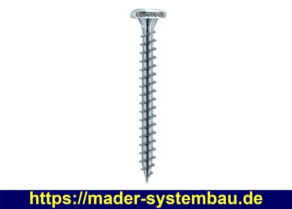 Eurotec Spanplattenschraube Panhead; Stahl blau verzinkt; TX15 3,5 x 16 mm VE:1000