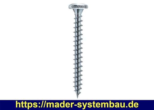 Eurotec Spanplattenschraube Panhead; Stahl Sonderbeschichtung 1000; TX20 4,0 x 60 mm VE:200